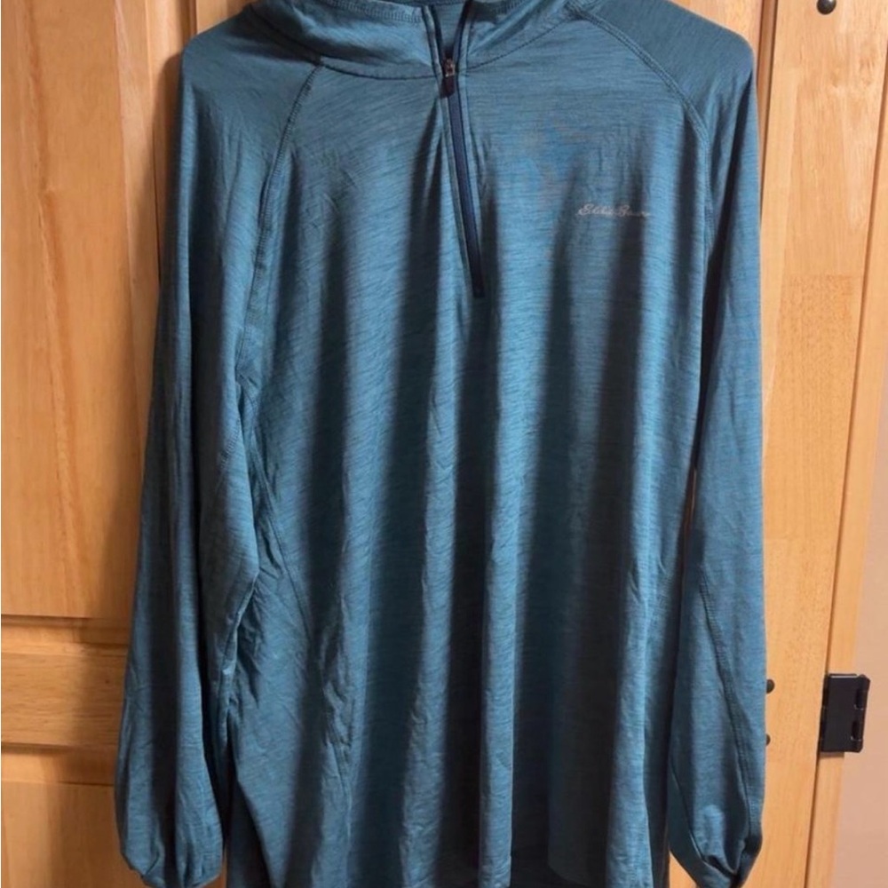 Eddie Bauer Teal Hooded Pullover